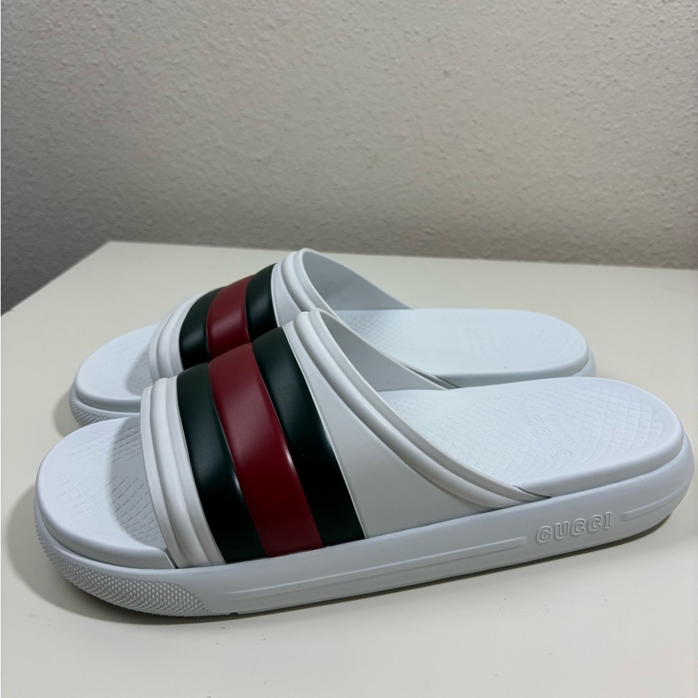 Gucci Men Size Web Rubber Slide
